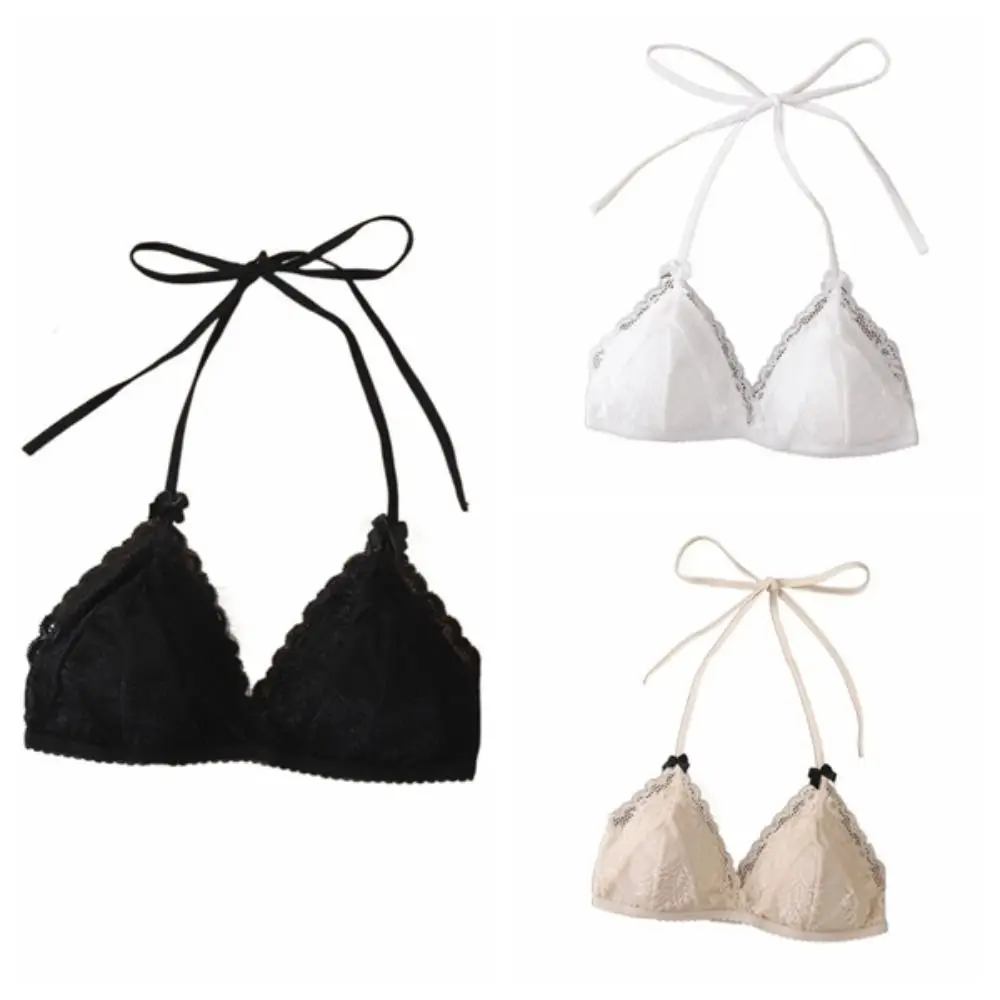 Comodo reggiseno push up in pizzo con scollo a V profondo senza fili con lacci alla caviglia, intimo sottile anti-cedimento, regali per le donne