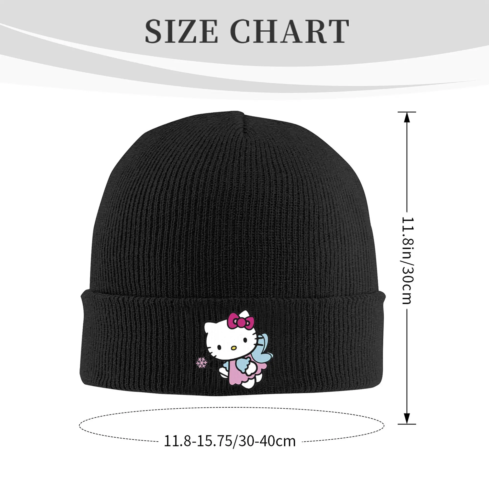 angrl hello kitty wings cat  Knit Cuff Beanie For Unisex  Winter Bonnet Knitted Hat