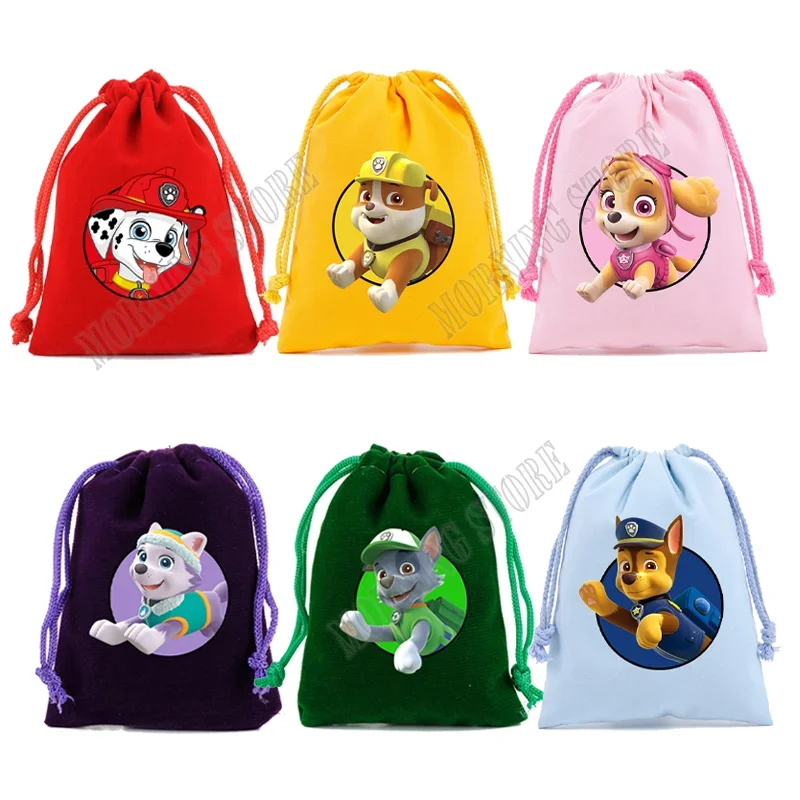 PAW Patrol borsa con coulisse Chase Skye Cartoon Print borsa con coulisse in tela carina Anime bambini viaggio borsa da viaggio all'aperto regalo