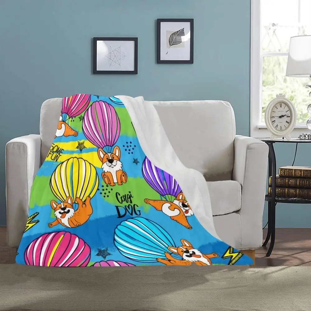 Hot Air Balloon Blanket Soft Lightweight Cozy Flannel Throw Blanket Plush Warm Blanket for Sofa,Travel,Bedroom,Office,Home Decor