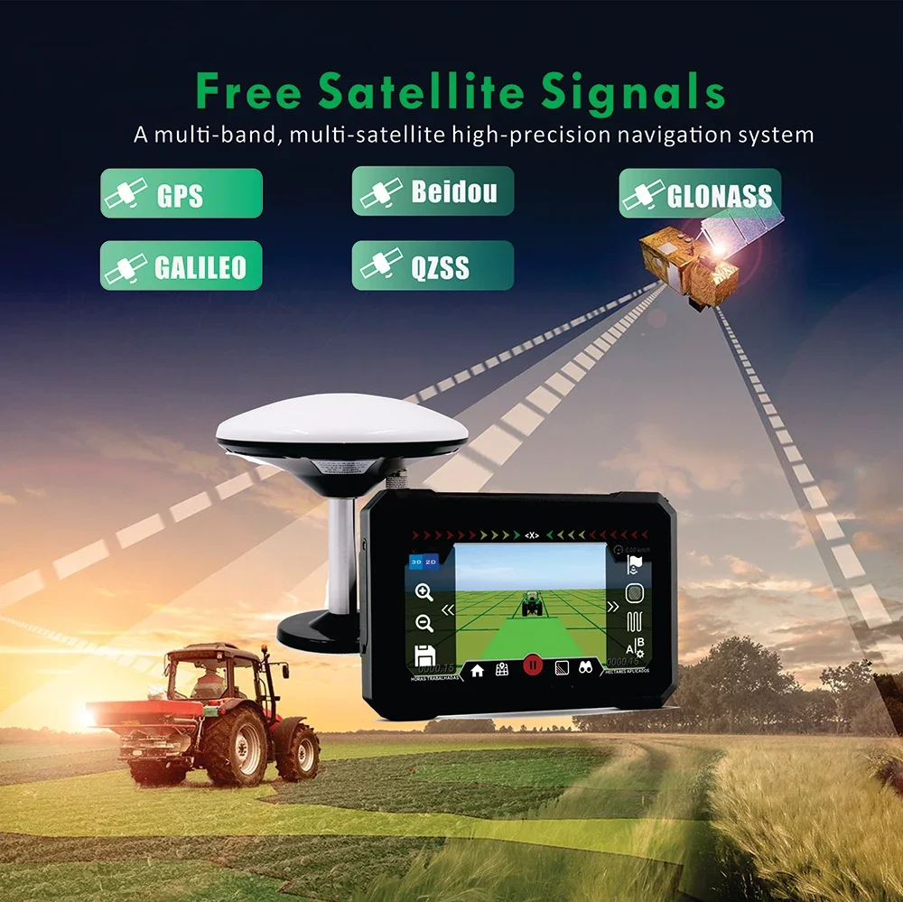 ระบบนําทาง Ag ที่มีความแม่นยําสูง Gnss Gps การเกษตรในการวัดสนามเกษตรสําหรับรถแทรกเตอร์