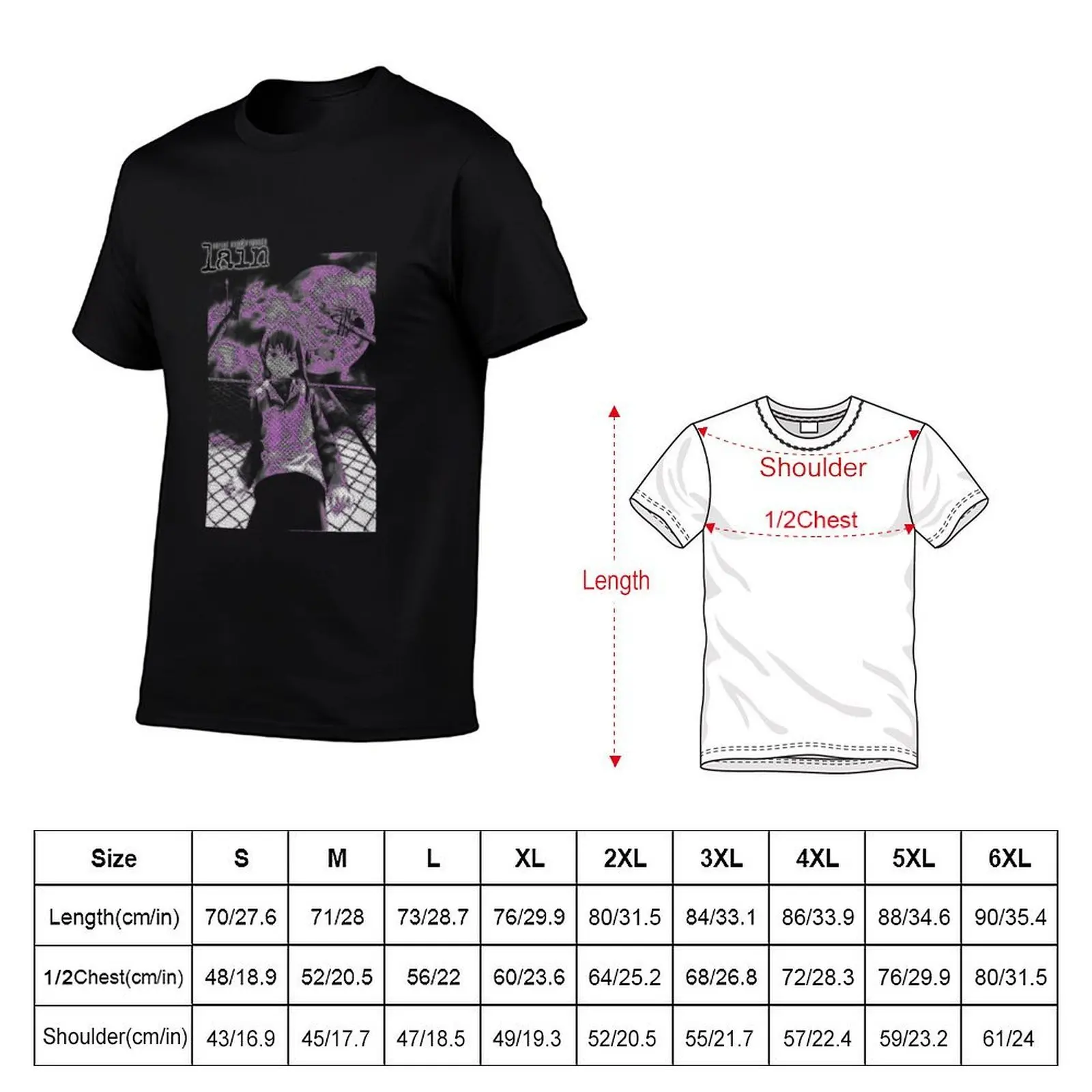 Serial Experiments Lain T-Shirt t shirts for man cotton t shirts for man cotton soft anime tshirt T-Shirt