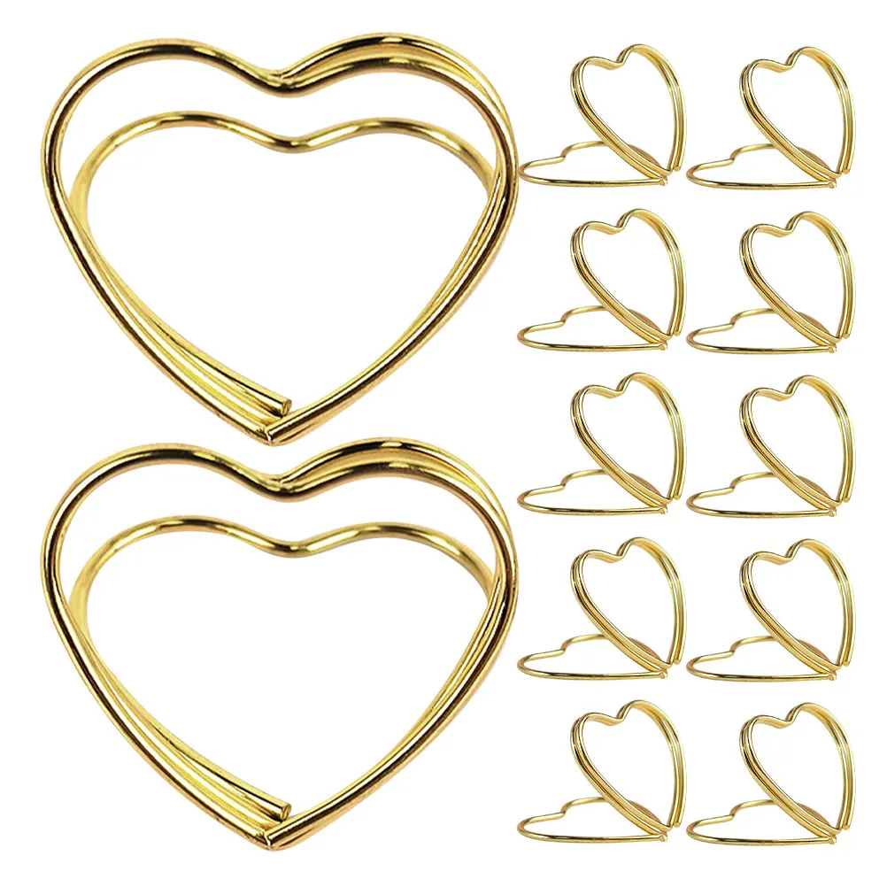 

25Pcs Sturdy Metal Heart Photo Holder Card Stand for Desk Table Display Versatile Use in Weddings Birthdays Engagements