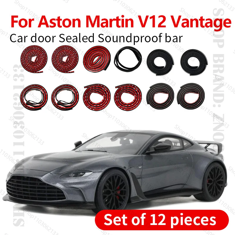 

For Aston Martin V12 Vantage Car Door Seal Strip Rubber Double Layer Sealing Protector Soundproof Dustproof Seal Strip 12PCS Set
