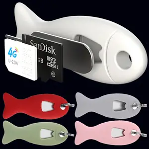 Bilashmart SIM Card Removal Needle Pin  Needle Holders Tray Open Needle Mobile Phone SIM Card Storage Case Ejecter Tool with Keychain