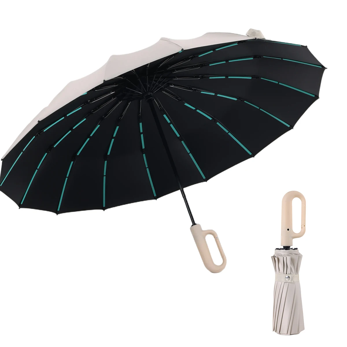 Folding Strong Windproof Automatic Umbrella 192 Keel Buckle Umbrella Sunshade Men's Umbrella Rain Large Parasol for Women 