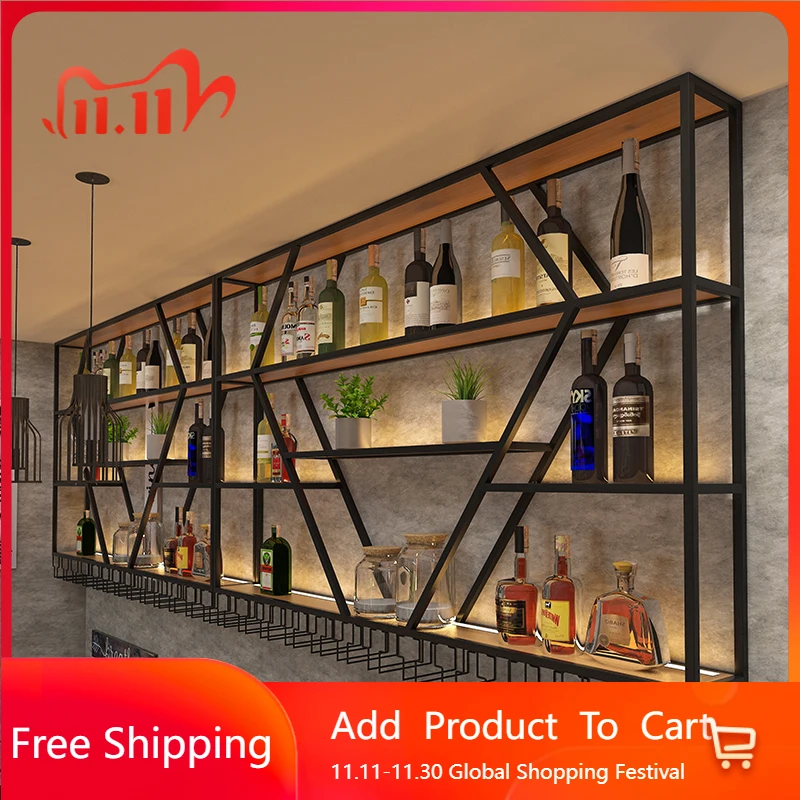 

Luxury Metal Bar Cabinet Wine Rack Storage Display Shop Modern Bar Cabinet Wine Rack Antique Rustic Szafka Restaurant Furniture