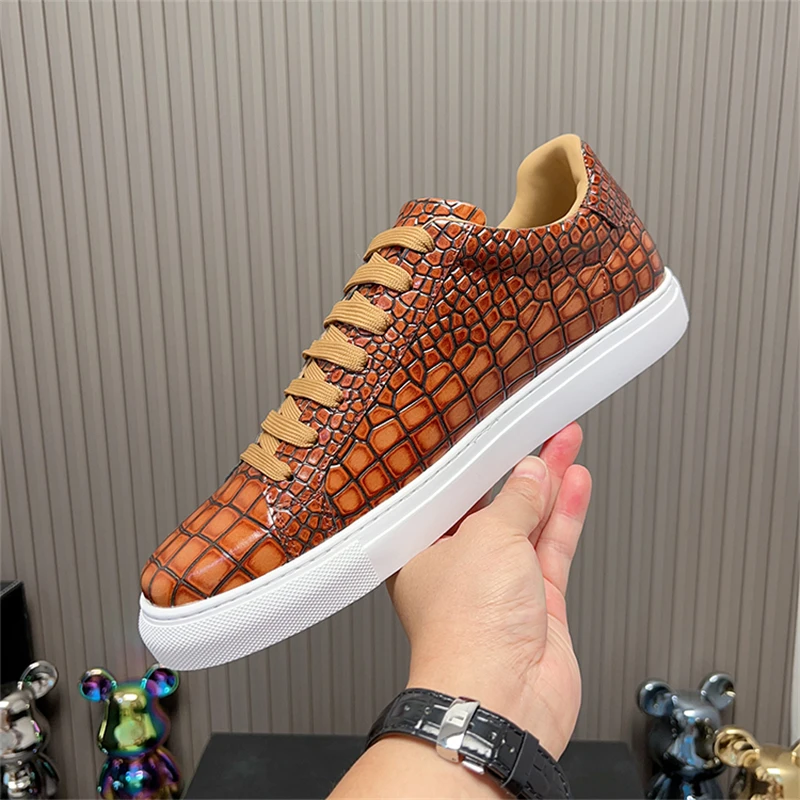 

Brown Male Genuine Leather Casual Shoes Luxury Brand Man Original Summer Sports Flat Loafer Boy Footwear Free Delivery Shipping