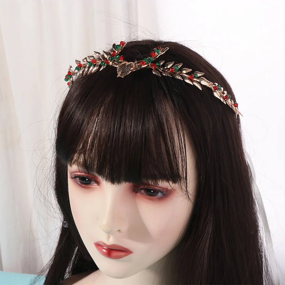 

Vintage Crystal Christmas Headband Hair Comb Crown Hairpin Set Jewelry Hair Clip Antlers Hairband New Year