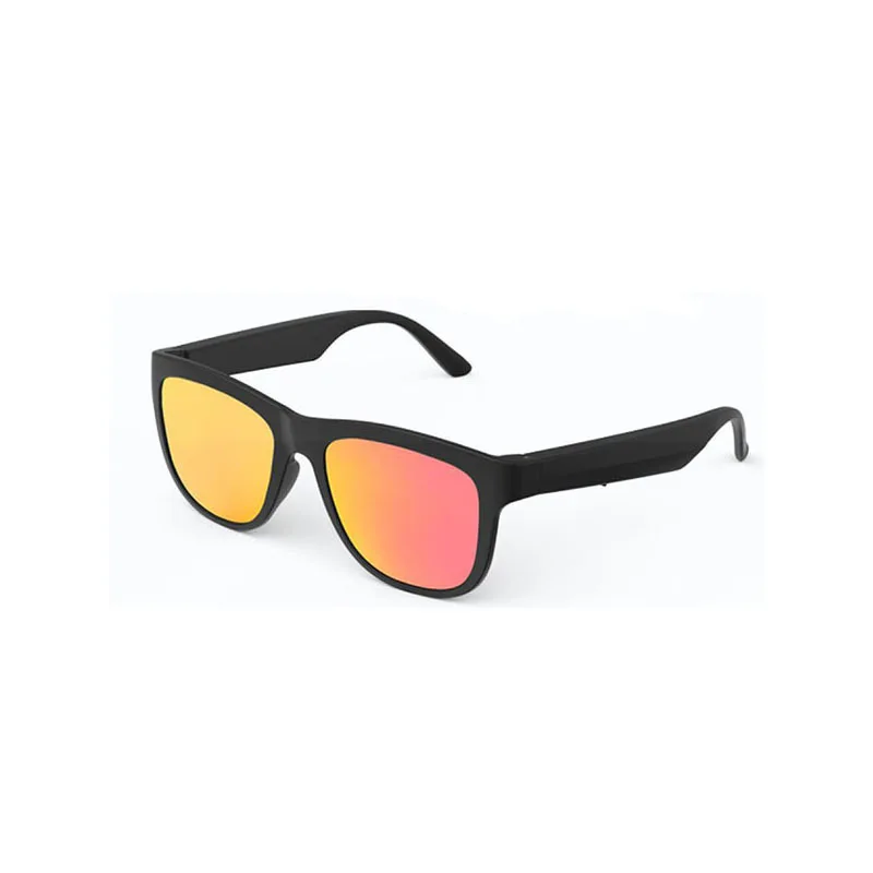 Lunettes de soleil Bluetooth audio noires pour la protection UV, écouteurs intégrés, lunettes intelligentes