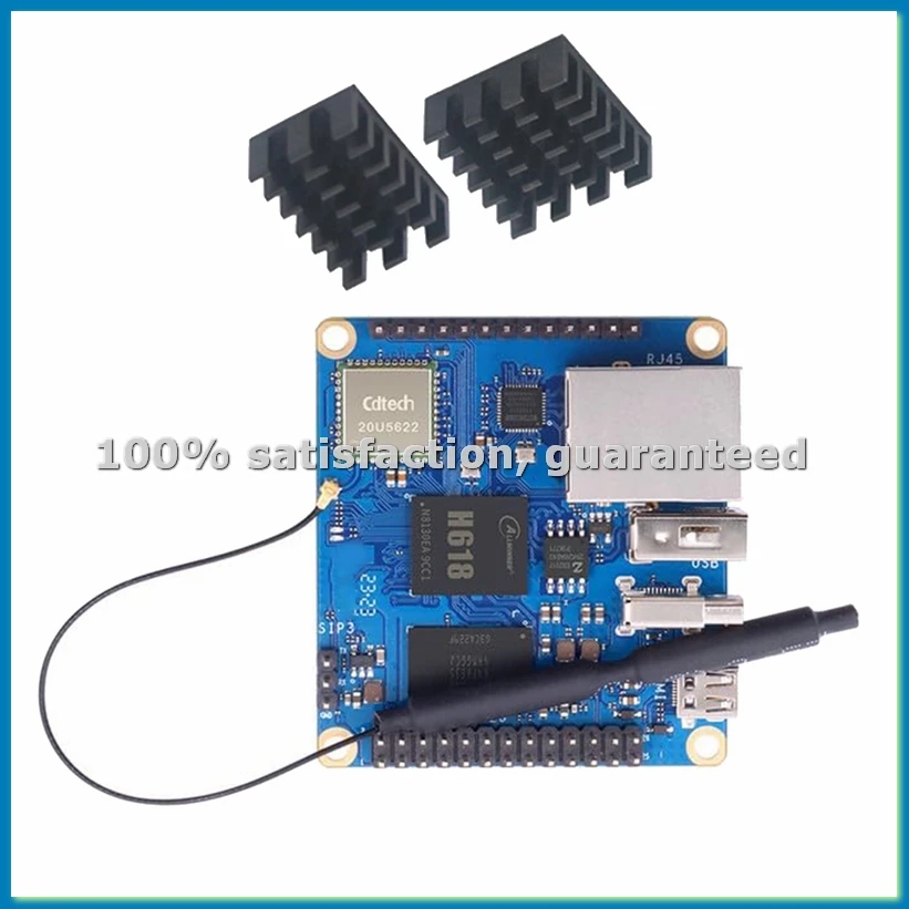 For Zero 3 Development Board 1GB+Heat Sink H618 WiFi5+BT 5.0 Gigabit LAN for Android 12 Debian12 Ubuntu22.04-VVNB