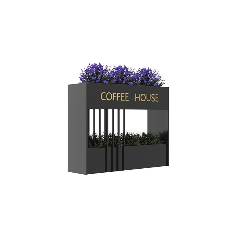 Hot-selling outdoor flower box, wrought iron planting box, planting pot frame outside the square, landscape fence flower slot at