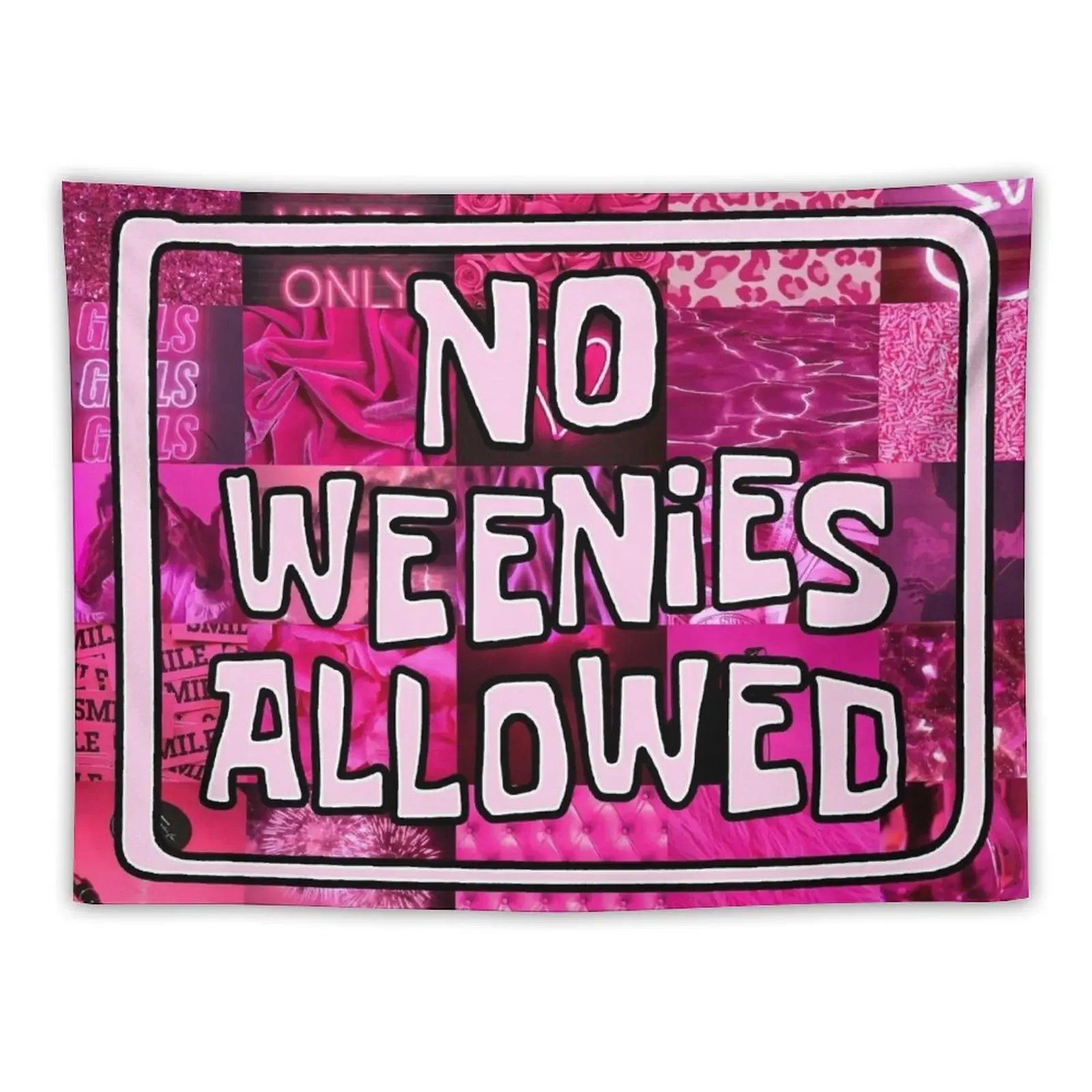 Hot pink aesthetic no weenies allowed Tapestry Wall Hanging Wall House Decor Room Decor Cute Tapestry