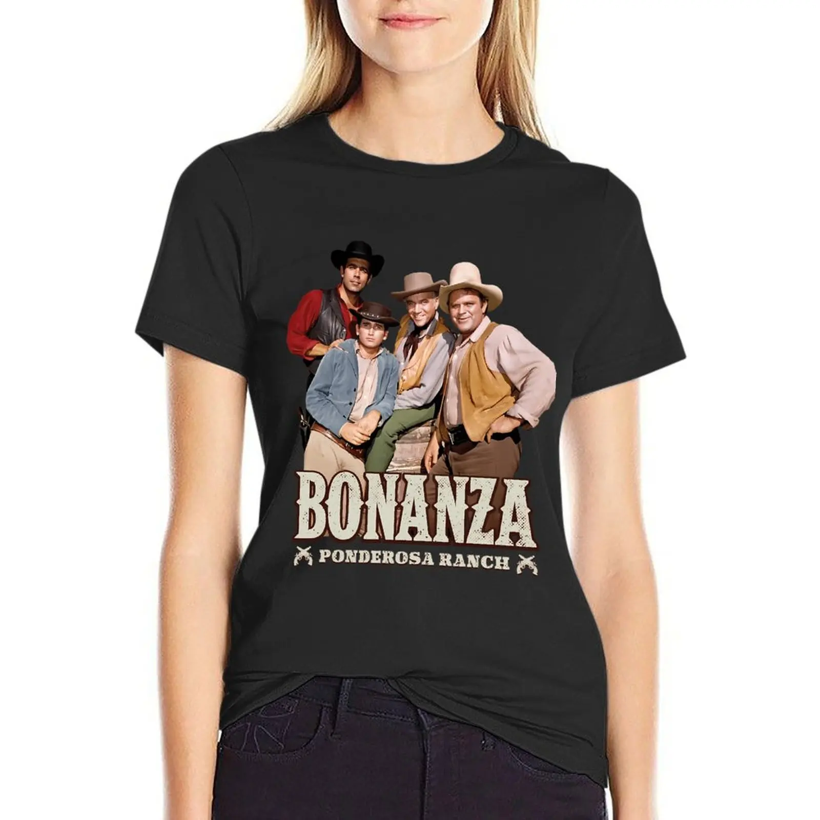 BONANZA / PONDEROSA RANCH T-Shirt female tops plus size tops western t shirts for Women