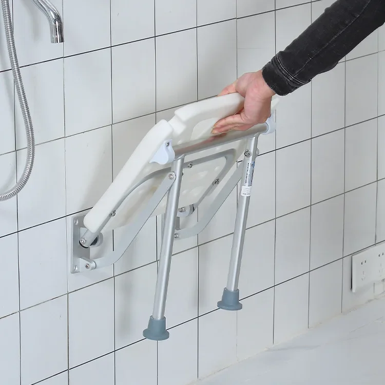 Aluminum alloy folding chair non-slip bath stool special wall-mounted space-saving elderly pregnant