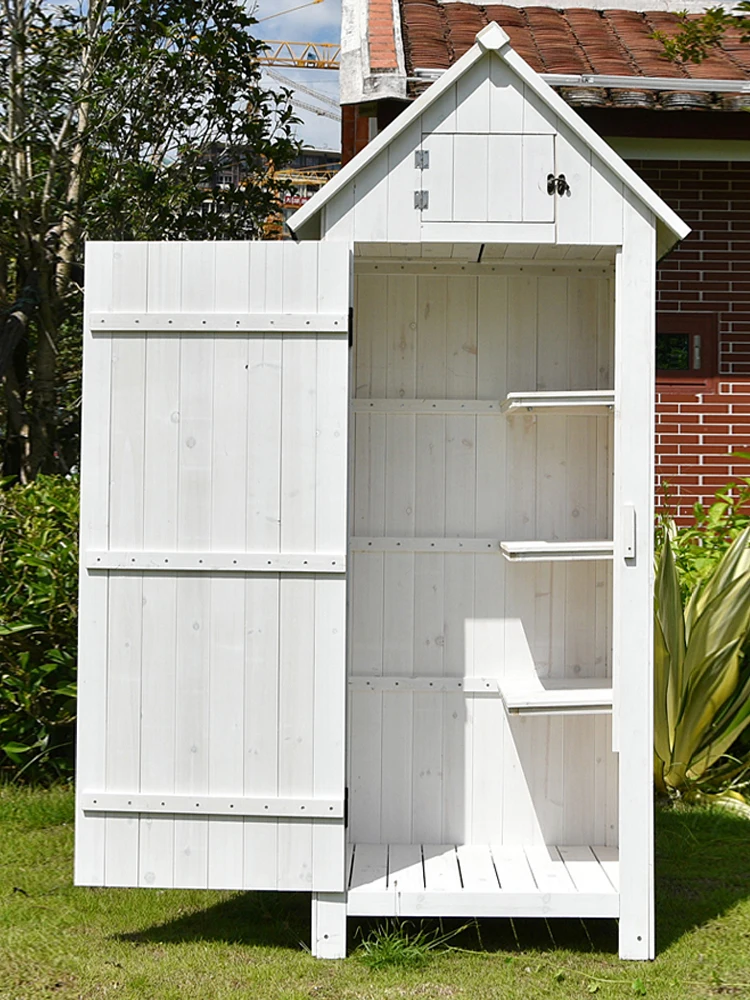 Outdoor balcony, waterproof storage cabinet European style, courtyard outdoor garden decorative storage tool storage cabinet