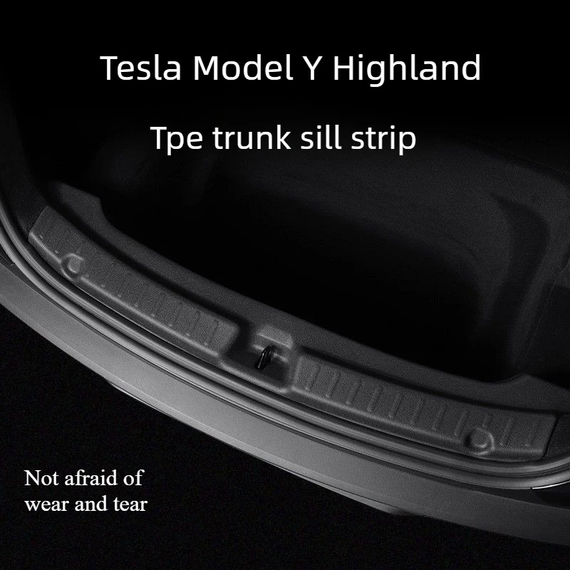 For Tesla Updated Model 3 Model Y, Rear Trunk Sill Protector Strip Rear Bumper Anti‑Scratch Guard Modification Interior Accessor