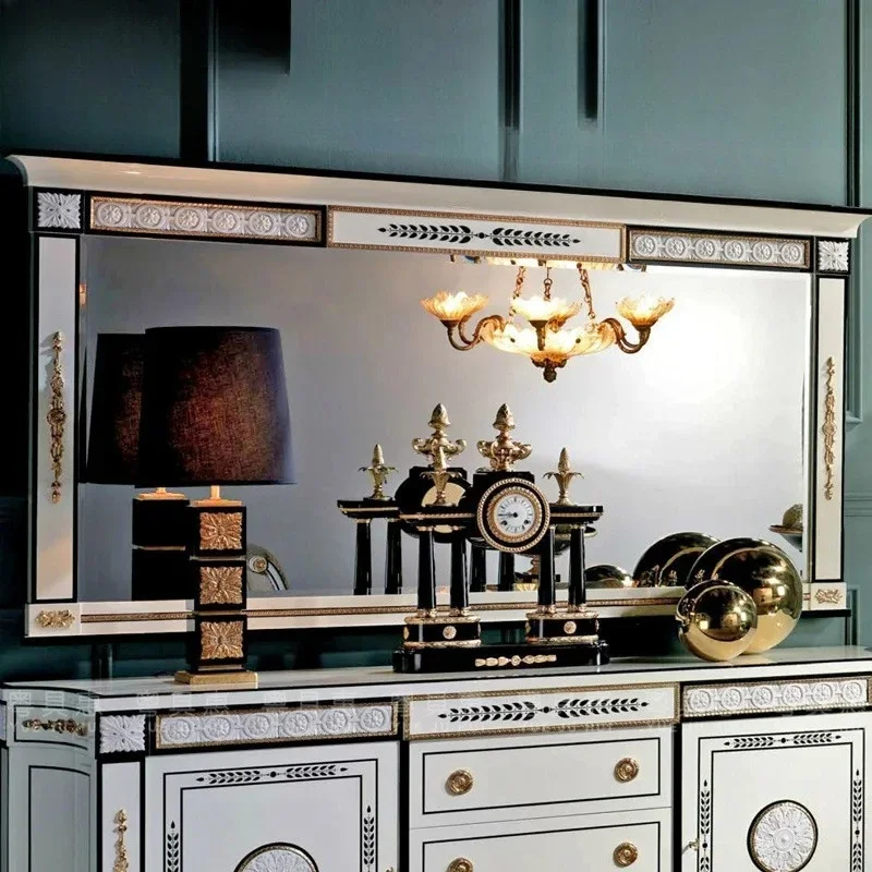 

New Chinese classical European court locker French luxury solid wood dining side storage villa large apartment