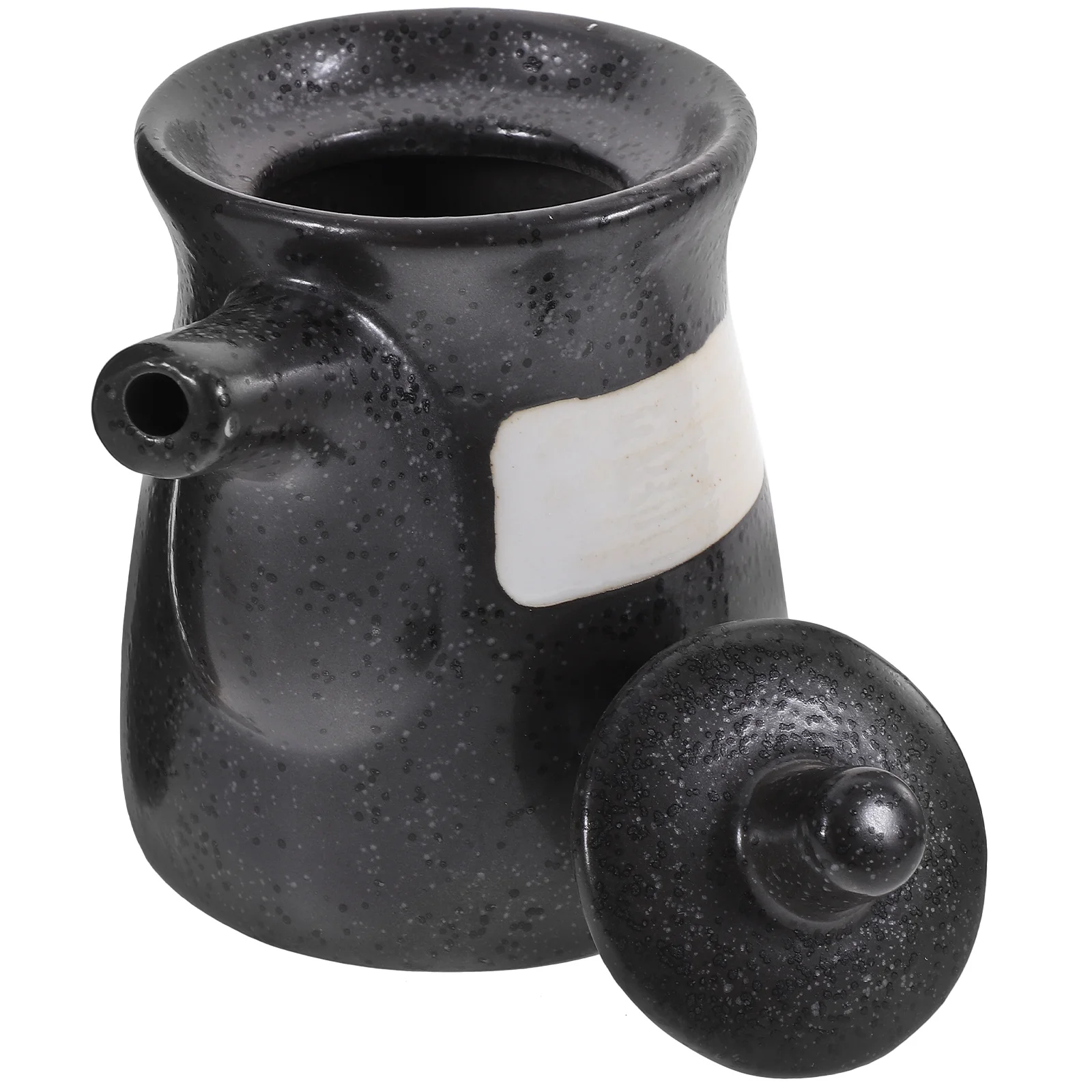 

Horizontal Soy Sauce Bottle Cooking Oil Dispenser Pot Condiment Container Ceramic Porcelain Olive for Kitchen Japanese