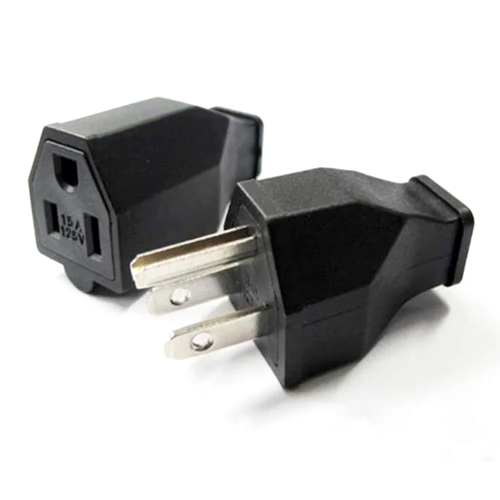 Black 15A 125V copper USA Canada Japan Assembled industrial power adaptor plug socket male female 5-15P/R Removable wiring plug