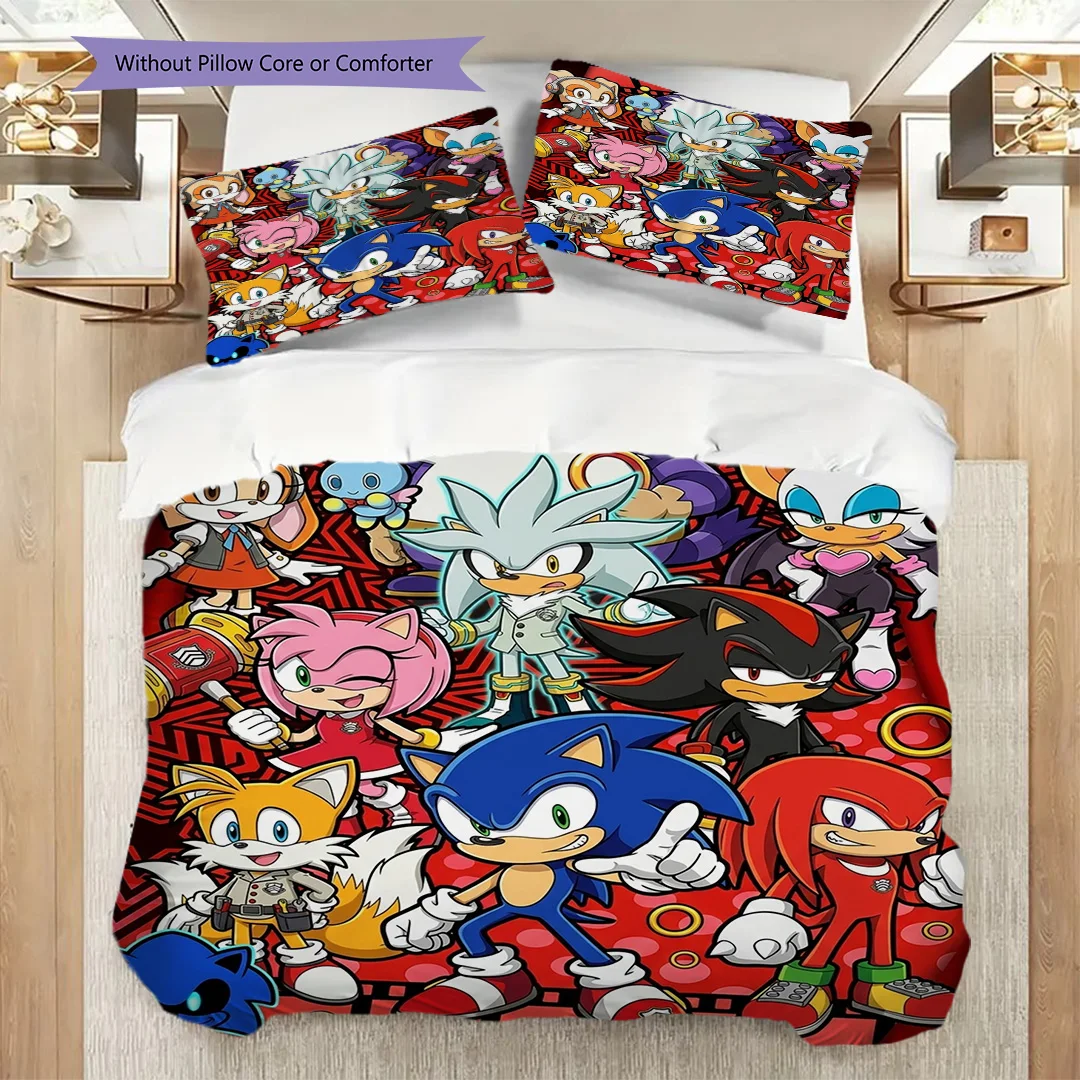 Sonic the Hedgehog Printed Duvet Cover Set & Pillowcase Bedroom Daily Use Ornament Fan Gift-kwq376 - view 4