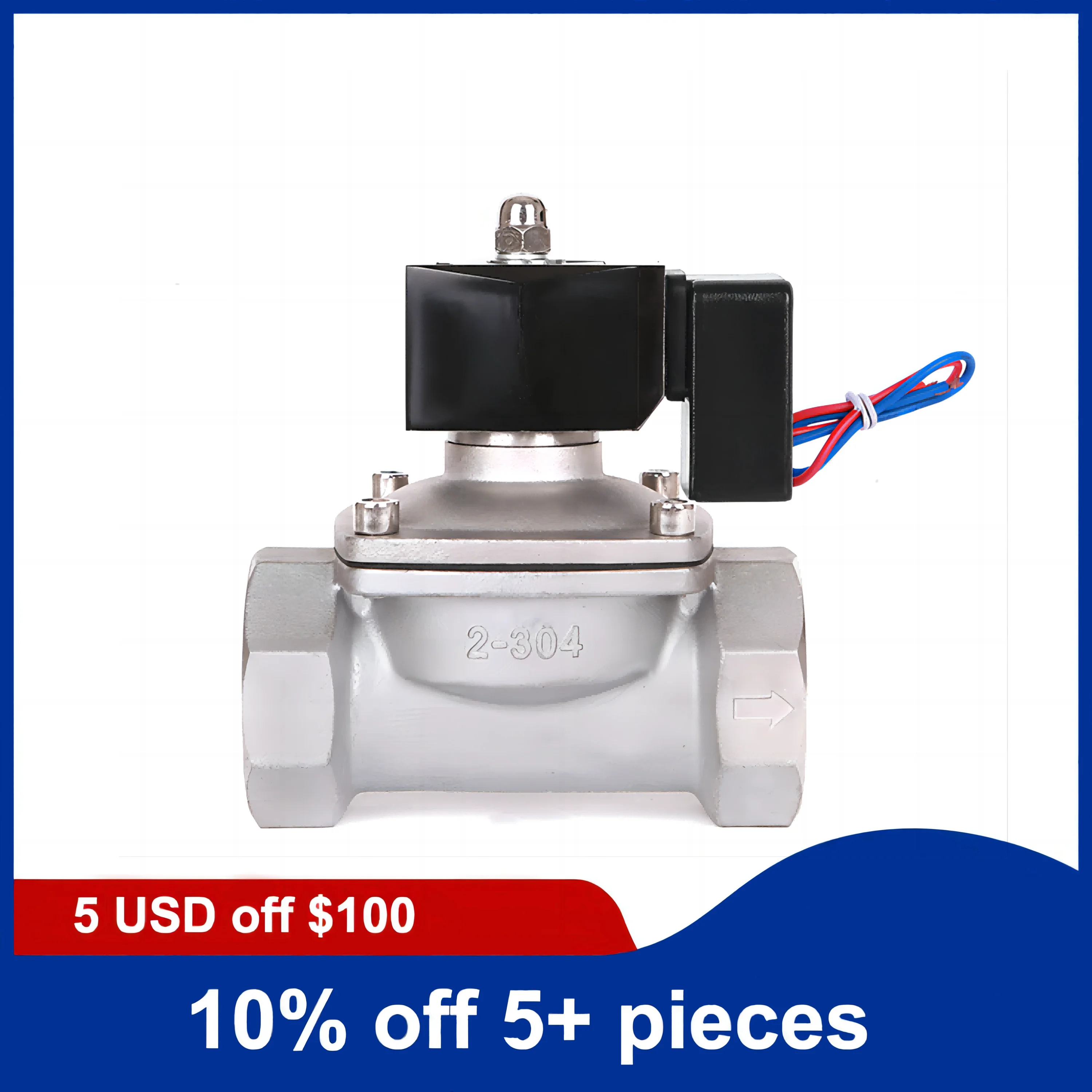 

3/4 дюйма нормально закрытый электромагнитный клапан из нержавеющей стали 220 В 24 В 12 В энергосберегающий электромагнитный клапан