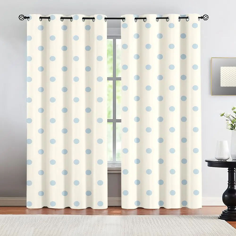 

2 Panels Polka Dots Digital Printed Curtains Background Soft Pastel Minimalist Design for Bedroom Living Room Window Home Decor