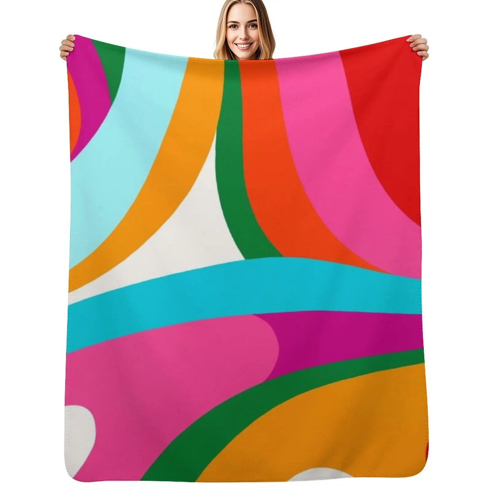 Colorful Mid Century Abstract 2 Throw Blanket Sofa Throw Stuffeds Luxury Brand Personalized Gift Bed linens Flannel Blankets