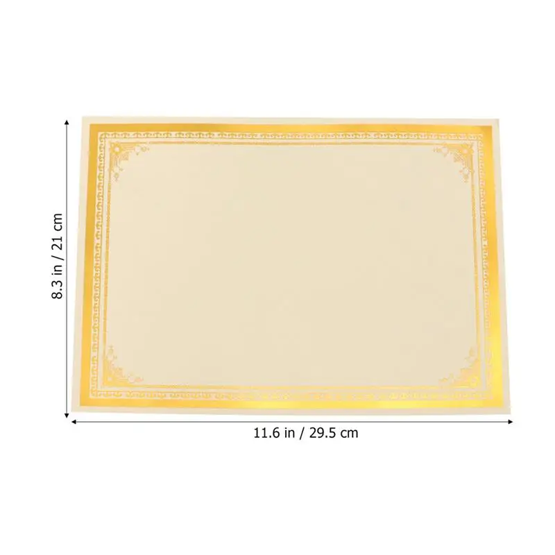 8 Sheets Paper Gold Paper Blank School Certificate A4 Paper Paper Diploma For Campus Award Plated Paper Retro Writing Paper