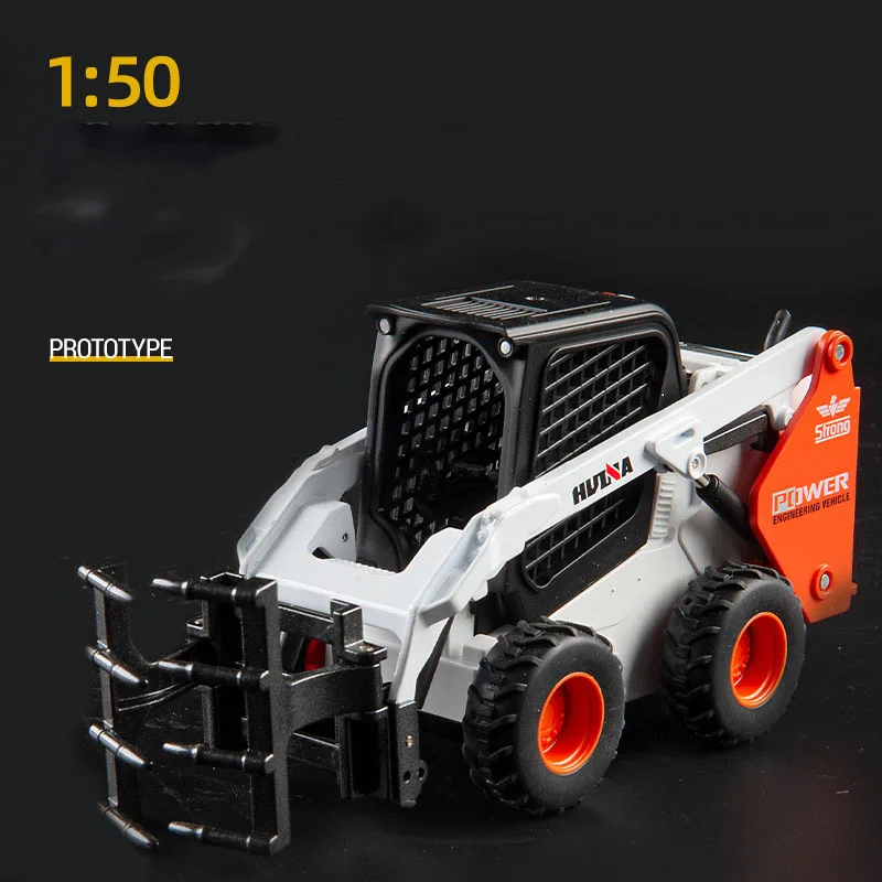 Huina 1/50 Alloy Truck Forklift Model Toys Vehicle Wood Grabber Construction Car Engineering Truck Toys Gift For boys and girls