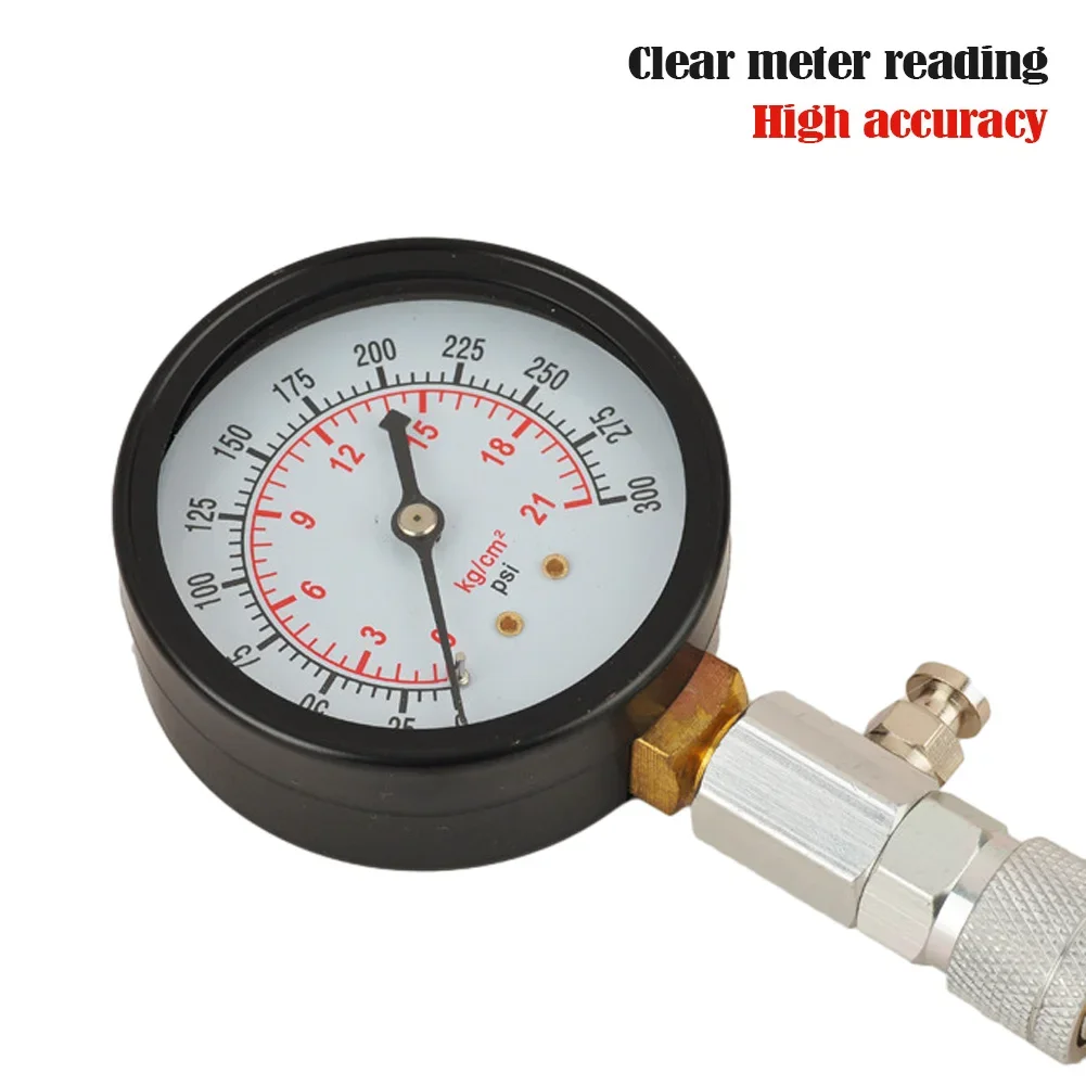 0-300psi Gasoline Engine Compression Tester Auto Petrol Gas Engine Cylinder Automobile Pressure Gauge Tester Automotive Test Kit