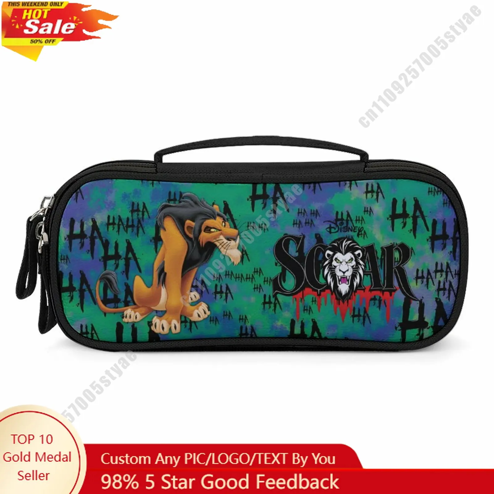 

Scar Pencil Case Disney Cartoon Character Customized Design Personalized Creation Holiday Gift Cosmetic Bag Cosplay