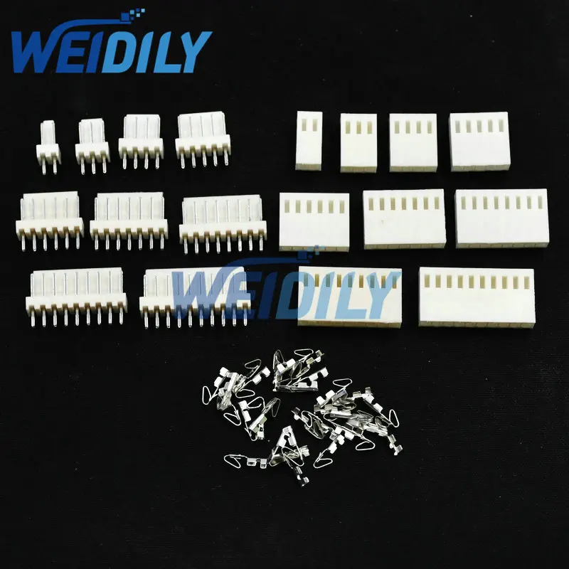 20 Sets KF2510 Connector Kits 2.54mm Pitch 2/3/4/5/6/7/8/9/10P Straigh Pin Header+Housing+Crimp KF-2510