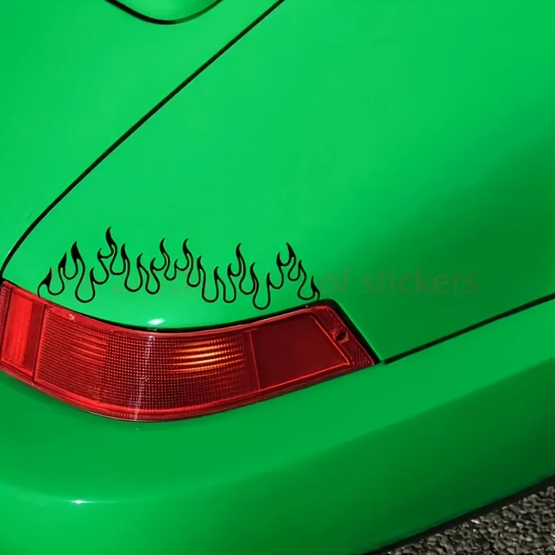 2PCS SET White Flame Decals For Car Taillights Cool Auto Styling Exterior Decor Accessories