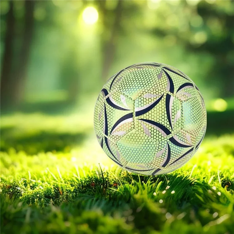 Outdoor Glow Reflektierende Fußball Fußball Offizielle Nr. 5 Ball PU Spiel Training Fußball Futbol Topu Für Erwachsene-B60B