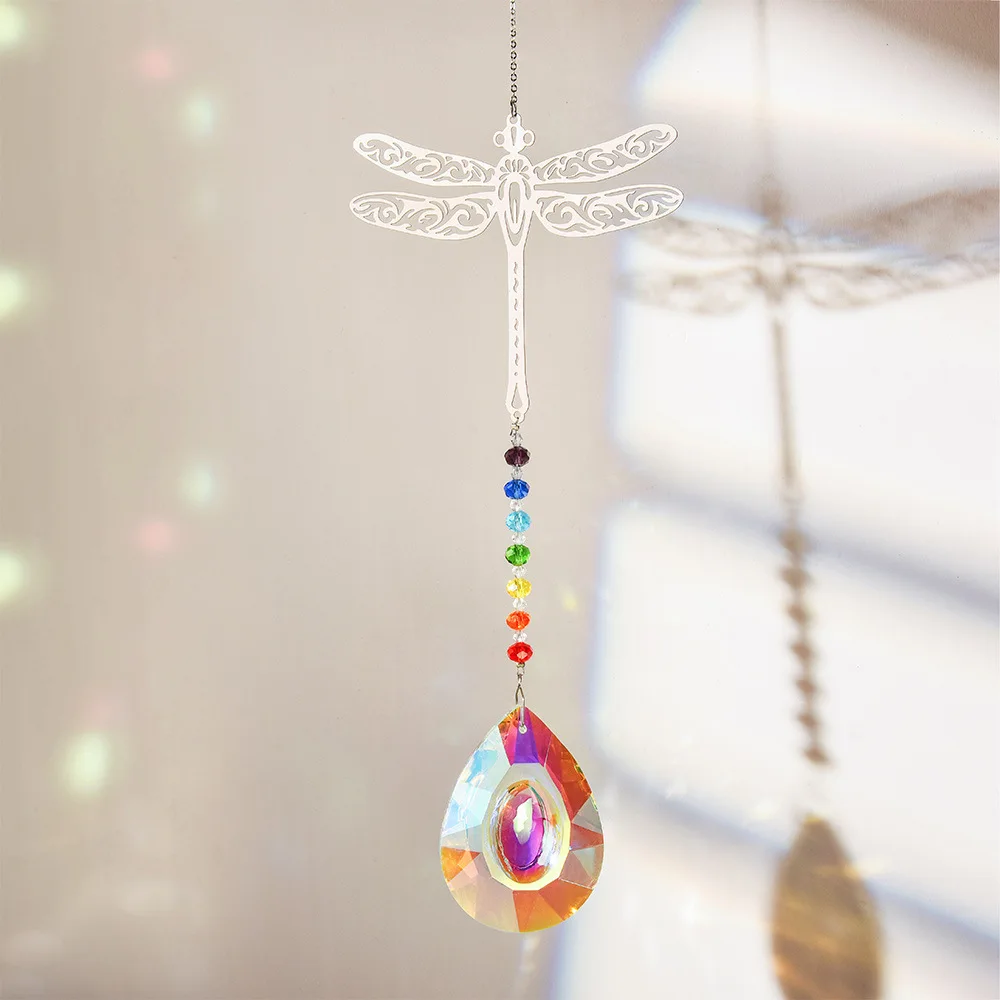 Crystal Suncatcher Wind Chimes Sun Catcher to Hang Hanging Glass Prisms Tree of Life Wind Pendants for Yard Garden Decorations