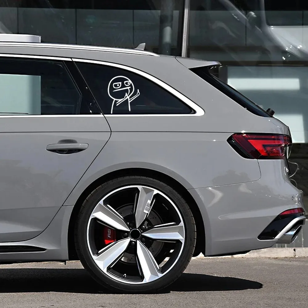 Cartoon Funny Middle Finger Reflective Vinyl Car Sticker Bicycle Decal Styling Decor Car Sticker - Image 5