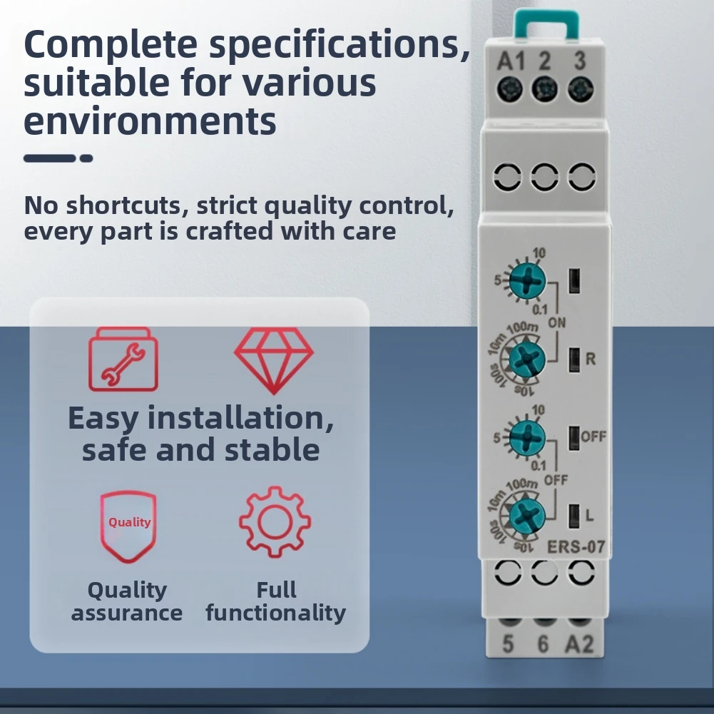 220V AC ERS-07 Dual Output Alternating Time Relay for Load Cycling Applications with LED and Consistent Timing Accuracy