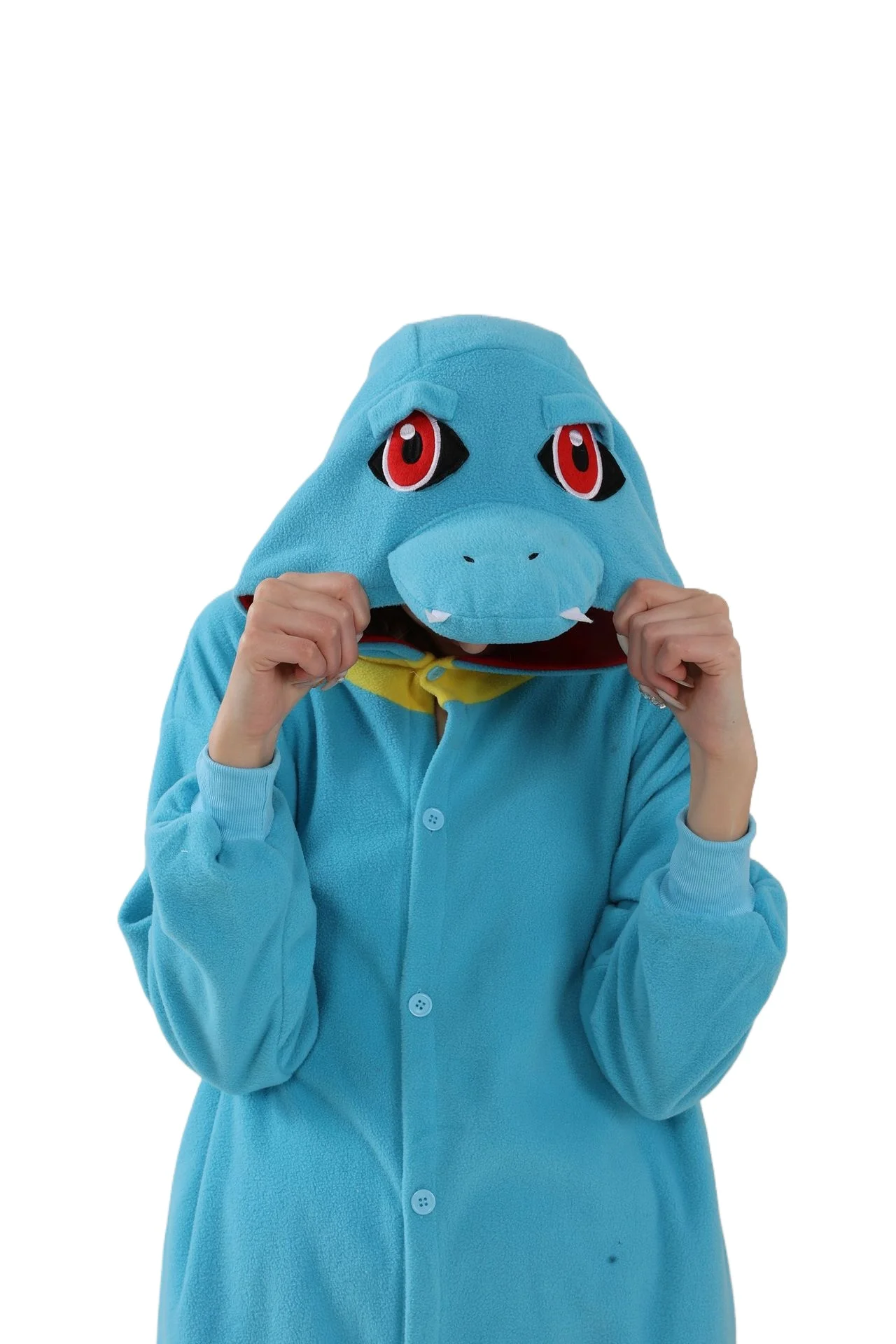 Pijamas Kigurumi Totodile para Adultos, Disfraz de Anime para Halloween y Navidad, Pijama de Animal, Mono, Regalo, Traje de Cuerpo Completo