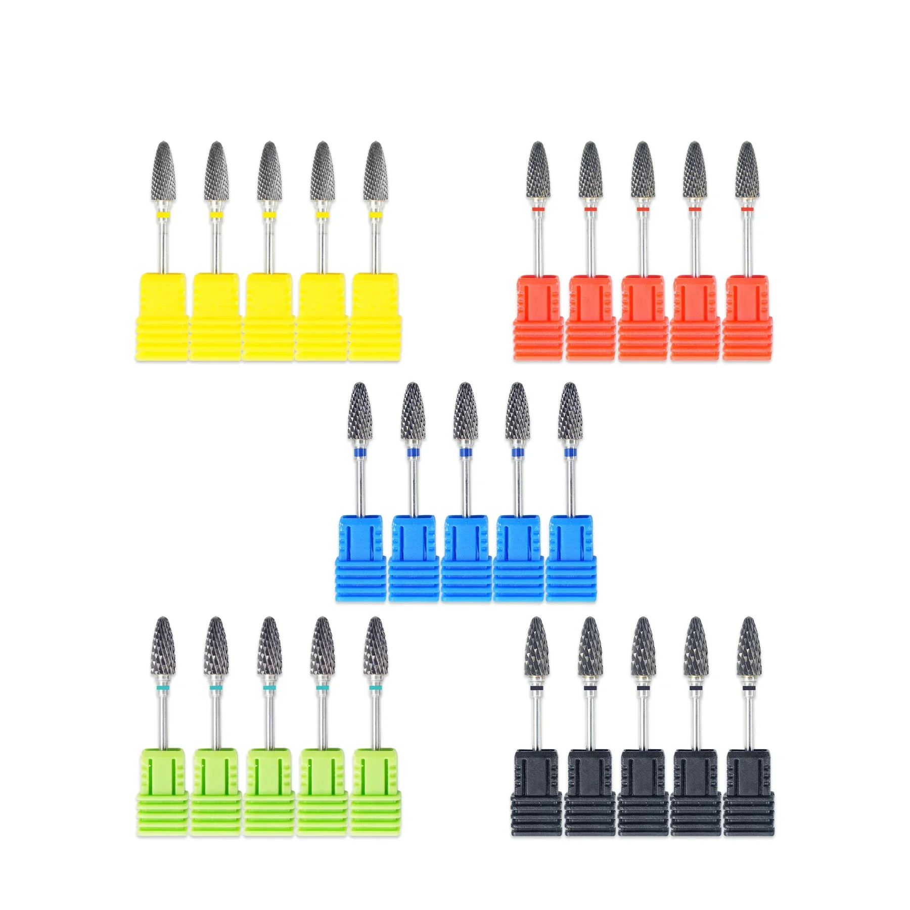 5Pcs WELLCK Dental Carbide Burs Handpiece 2.35MM Shank Strawberry Lab Laboratory Drill Tungsten Steel Cutters Nail Manicure File