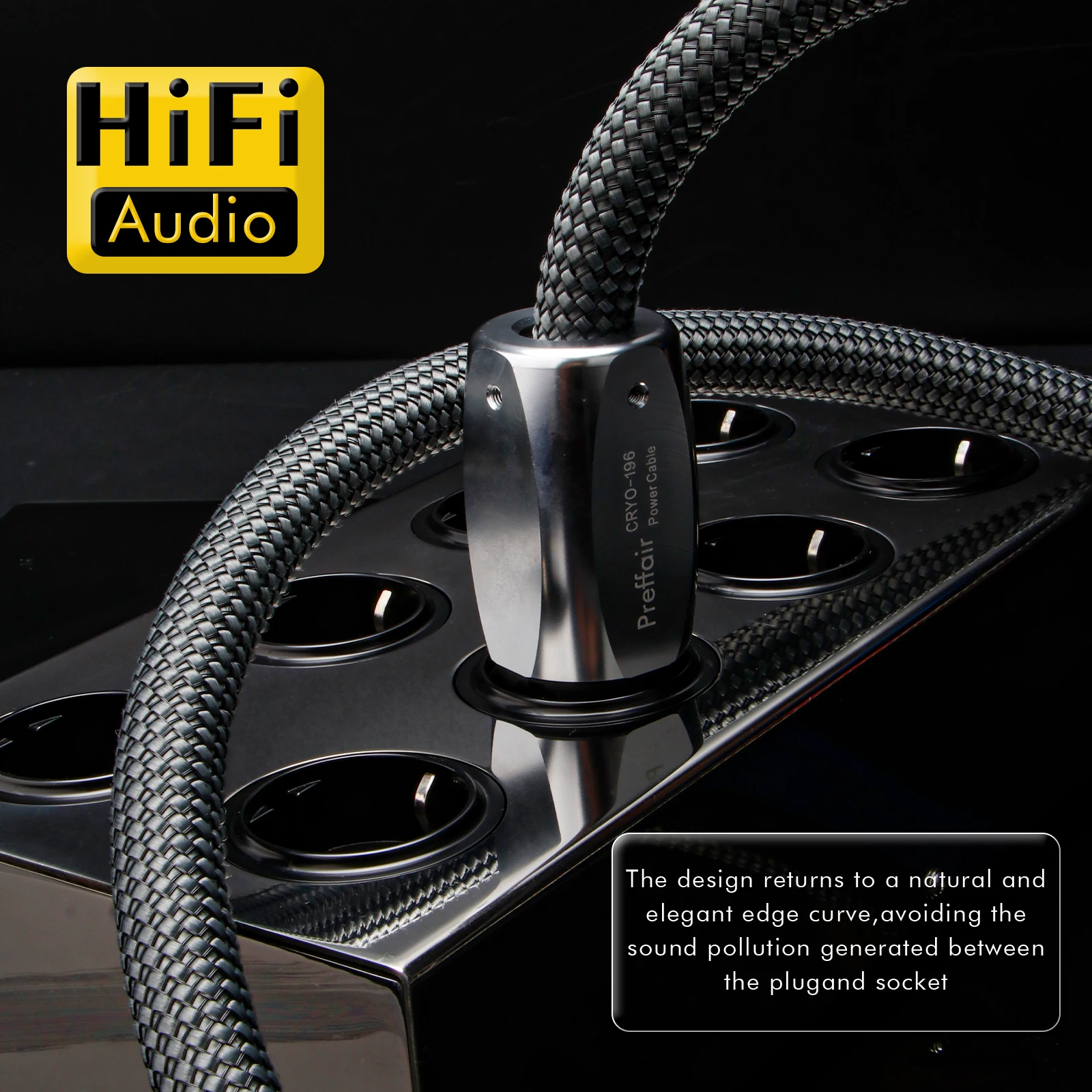 HIFI CRYO196 Stromkabel US/EU/AU Audiophiles Netzkabel für Verstärker CD-Player EU-Stromleitung Grünes Geflecht Hifi-Stromkabel – Detail 8