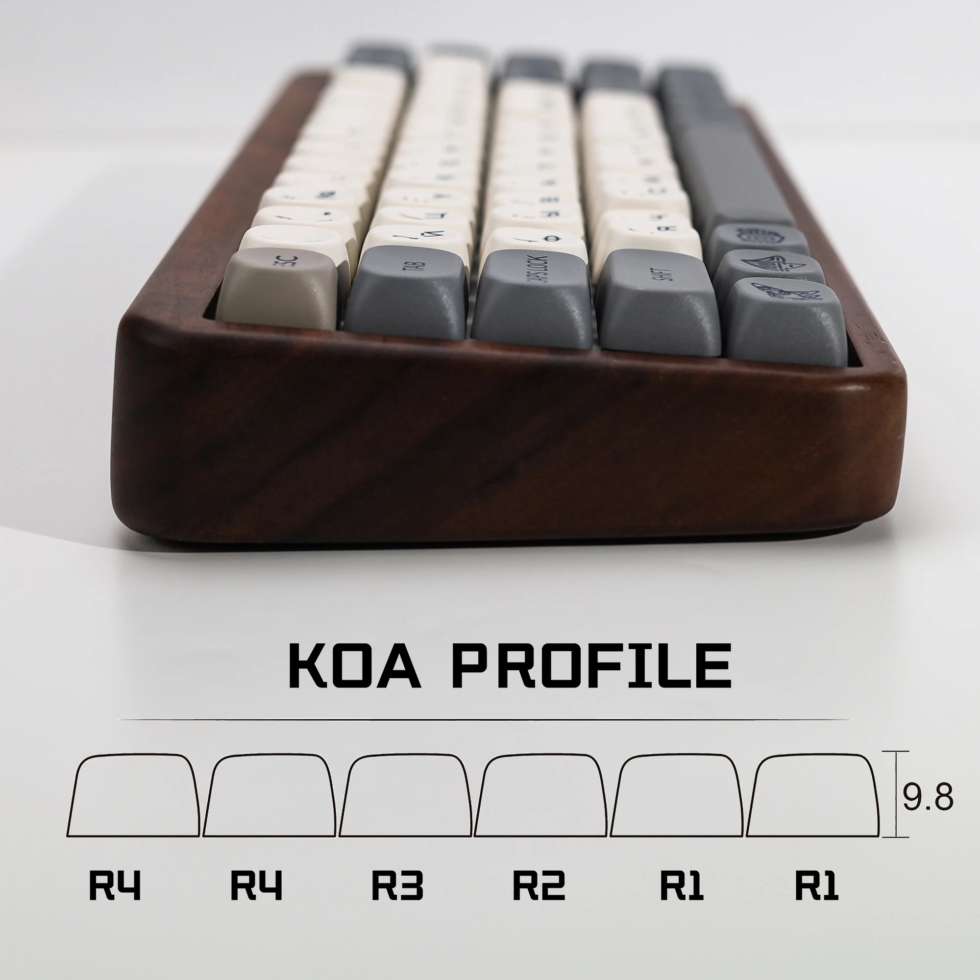 KBDiy Russische Tastenkappen Retro Vision Theme KOA MOA Profil PBT ISO MAC Tastenkappen Maßanfertigung für MX-Schalter 60 Gaming Mechanische Tastatur – Detail 4
