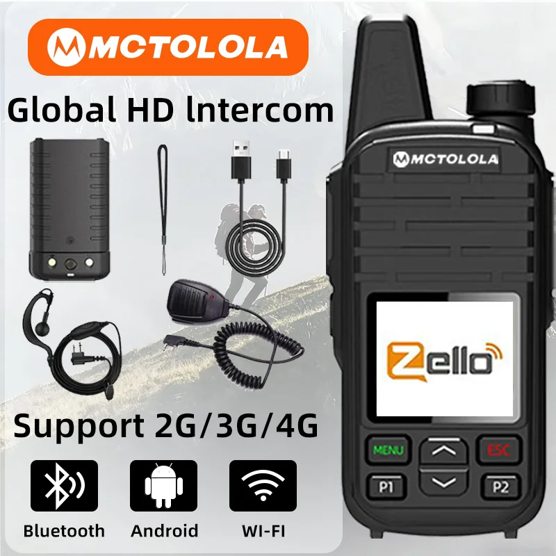 

MOTOLOLA Zello 2G 3G 4G POC Беспроводной пульт дистанционного управления Walkie Talkie Android Bluetooth Global PTT WiFi Global Coverage 5000 км