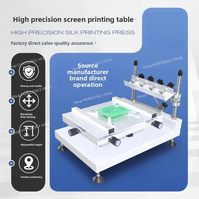 High-Precision Manual Screen Printer – SMT Stencil Printer for Solder Paste & Red Glue, Small Benchtop for PCB Prototyping