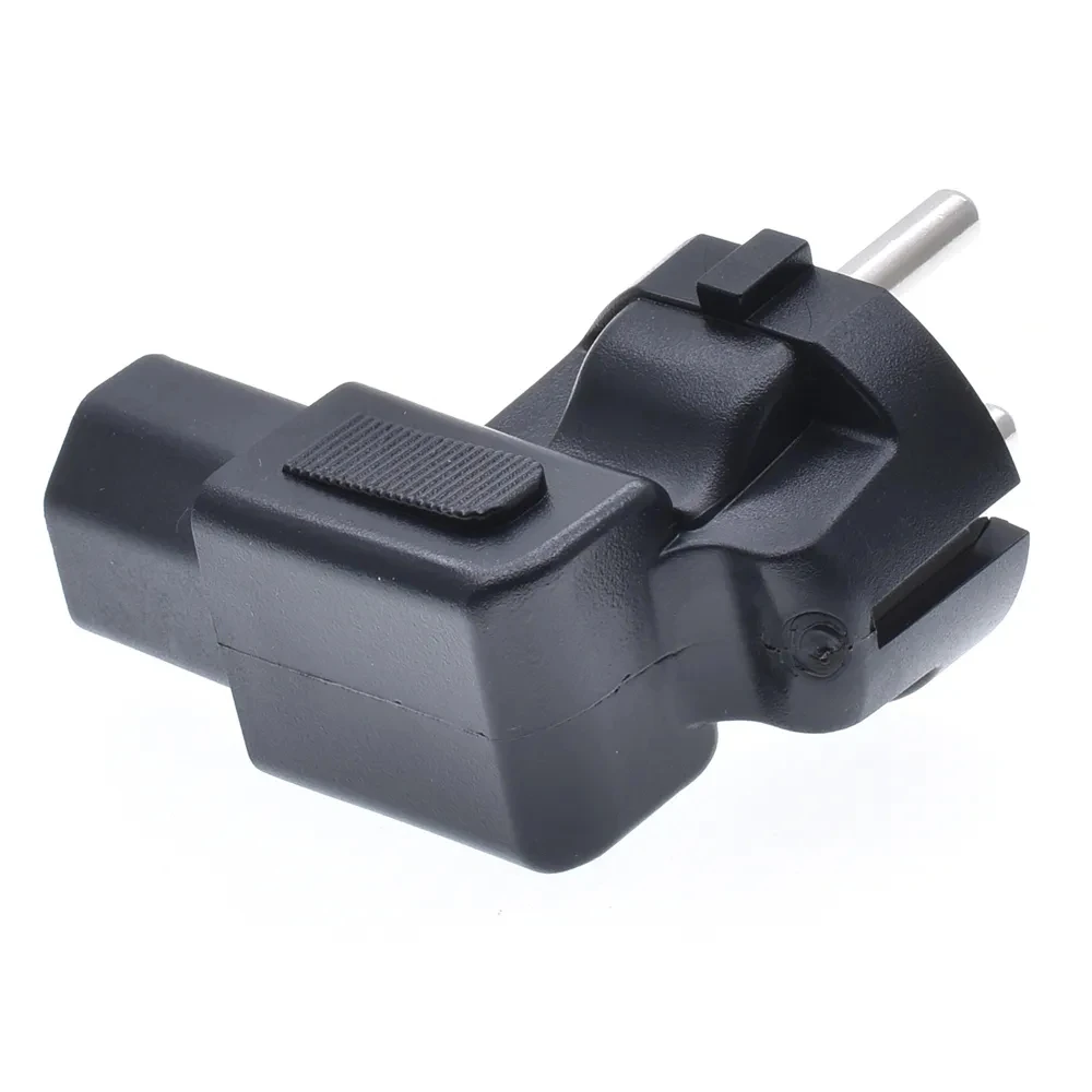 Angled C13 EU conversion plug 2 pins 4.8mm European Type F Adapter Plug to IEC C13  wire grounding converter for change plug