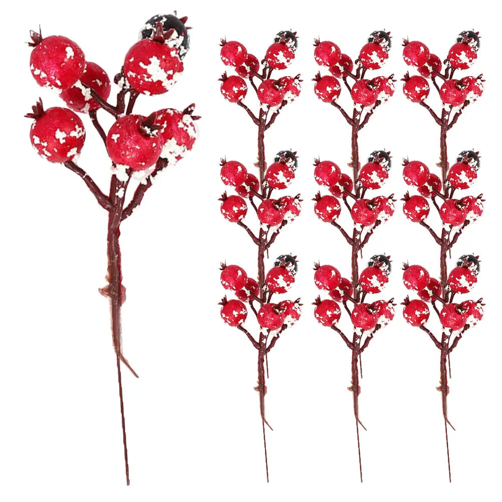 

12Pcs Simulation Pomegranate Bouquet Decor Vivid Floral Arrangement for Living Room Bedroom Dining Room Pomegranate Stems