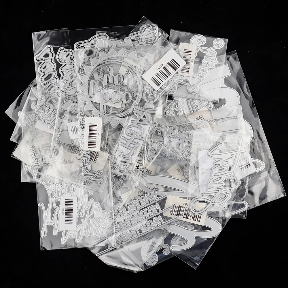 10-50pcs Clearance Random ENGLISH WORDS Cutting Dies for DIY Scrapbook Cards Lucky Bag Worth Twice or Triple What You Pay For