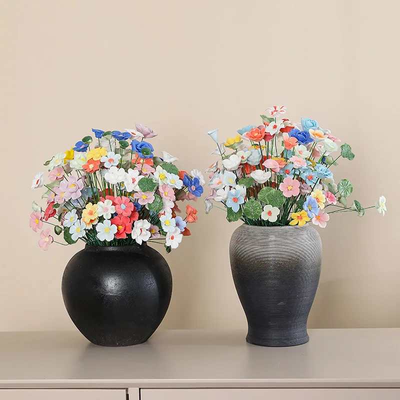 5X Artificial Flower Ceramic Handmade Fake Flower Creative Art Floral Home Decor Party Wedding Garden Decor Valentine\'s Day Prop