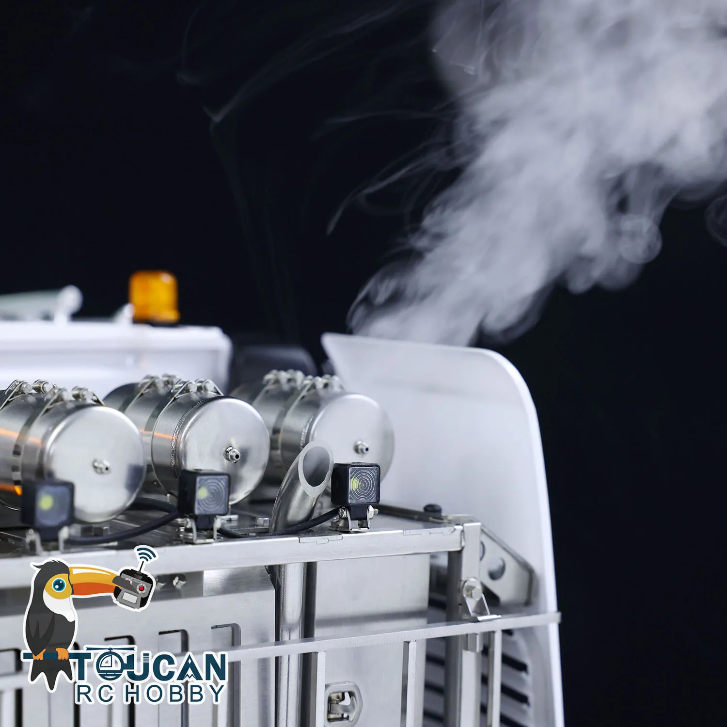 

1/14 LESU RC Tractor Truck 8x8 RTR Upgraded Radio Control Car Model Smoke Unit 2-speed Transmission Lights Sounds Toy THZH1719