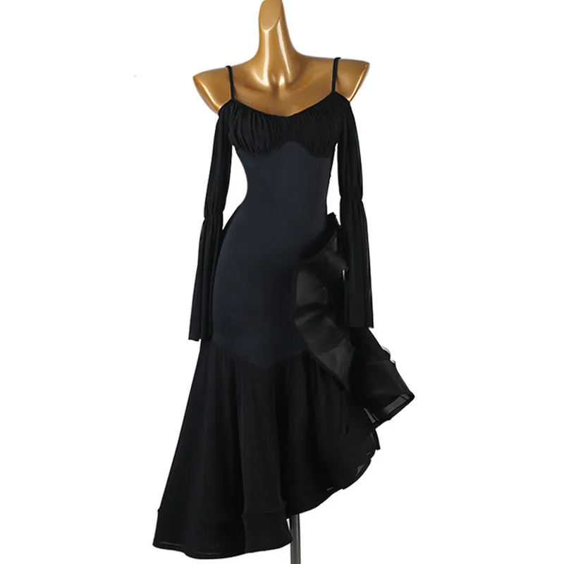 Customized Balloom Standard Modern Dance Dress Women Art Exam Competition Performance Costume Drifting Sleeve Big Swing Skirt